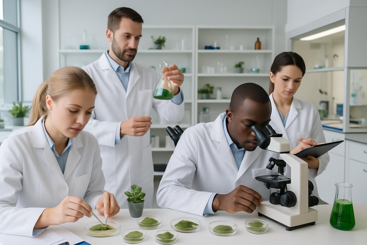 IMPaX research team in laboratory examining natural superfood ingredients and conducting quality testing